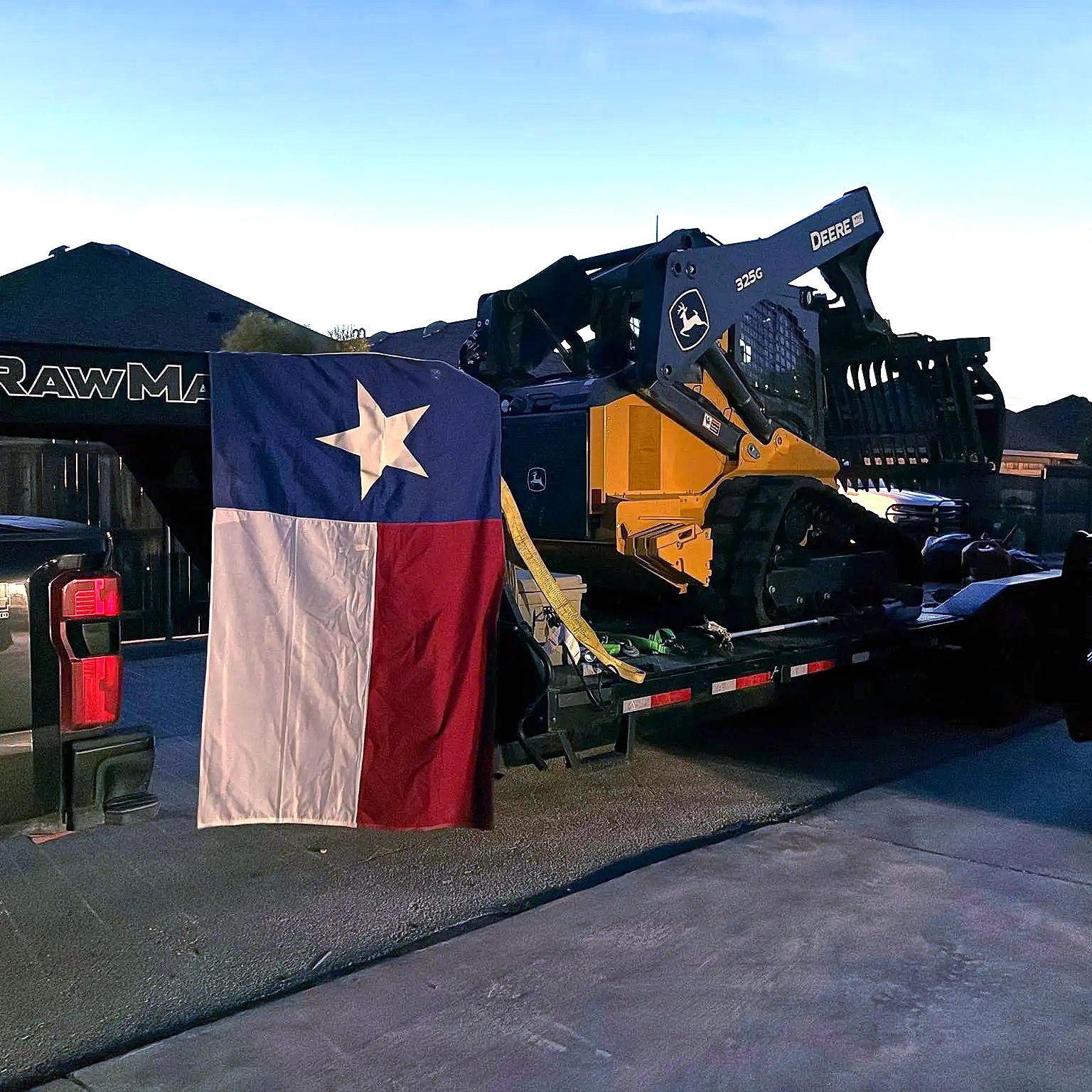 Construction equipment at a Texas job site